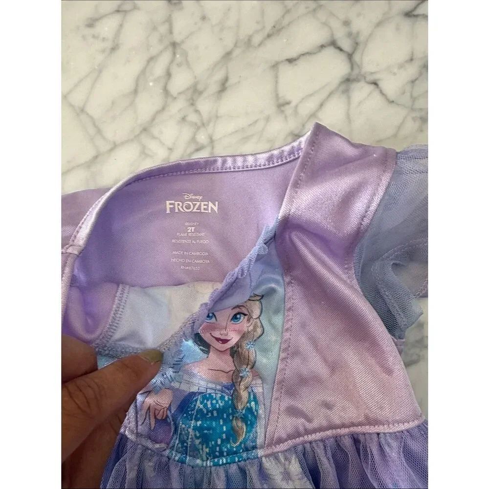 Disney Frozen Elsa Girls Nightgown Sz 2T - Picture 3 of 5